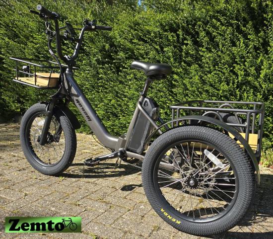 Elektro Dreirad Zemto-Mover T1, 720 WH, Mittelmotor dunkel Silber Sondermodel